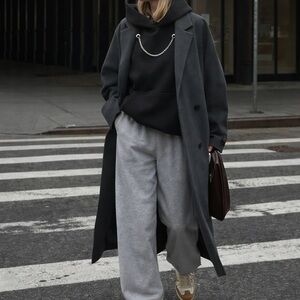 Manière De Voir Black Fleece Hoodie Silver Chain Detail Boxy fit Unisex Sz S